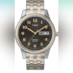 Timex Silver and Gold Charles street Watch with Black Face